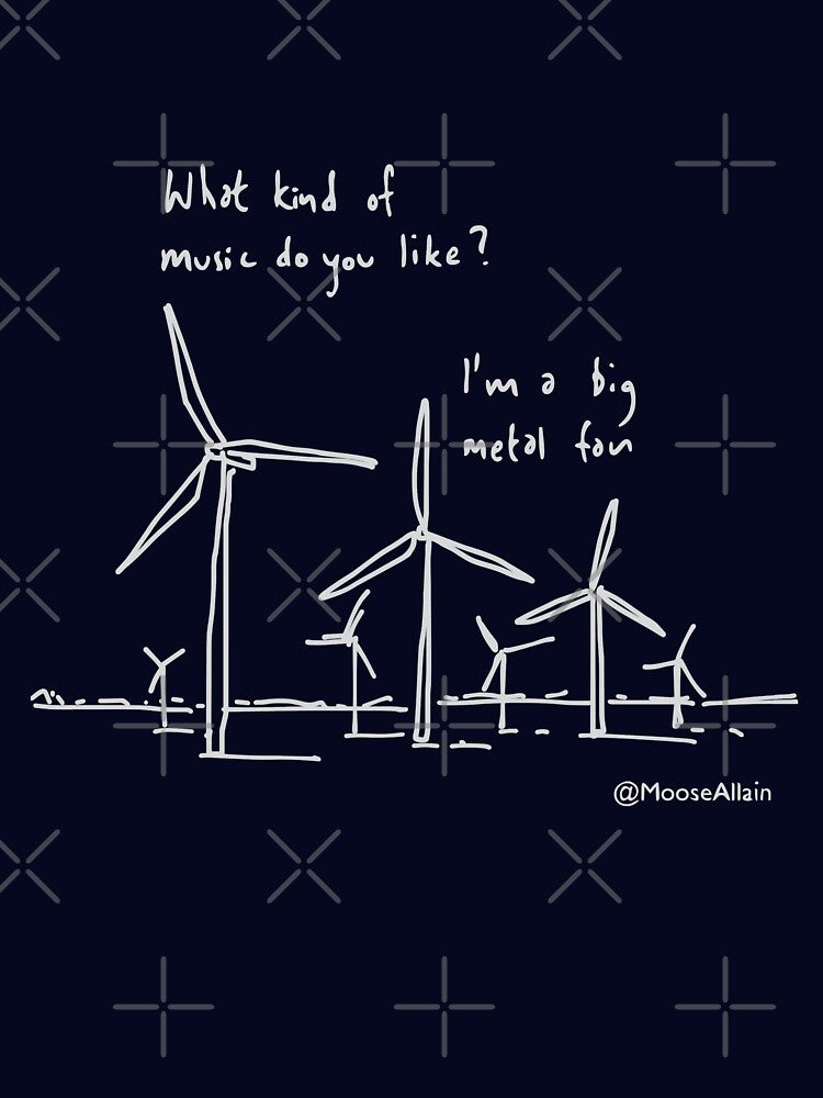Metal Fan - pale print for dark t-shirts by worldofmoose