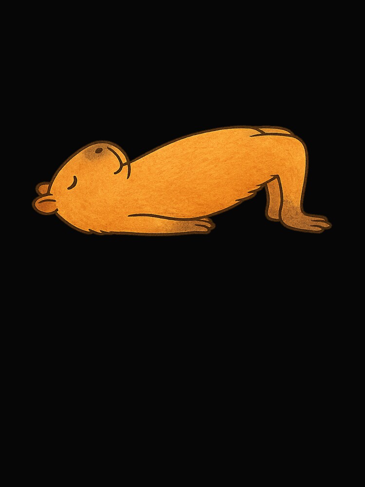 Capybara Bridge Pose Yoga – Cute Flexible Capybara Illustration by digitalbitcraft