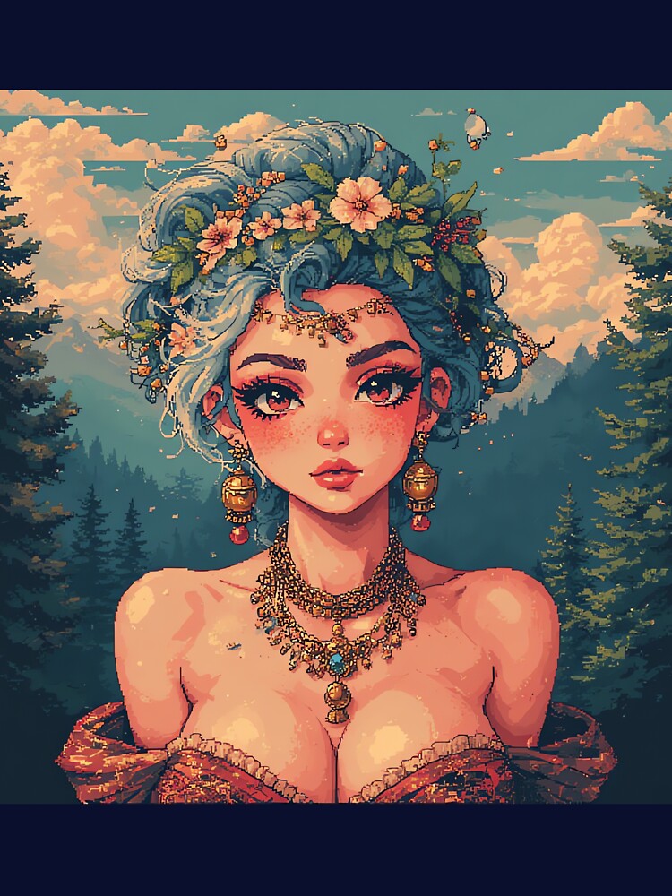 retro pixel Beautiful and Gorgeous girl by pexoboy