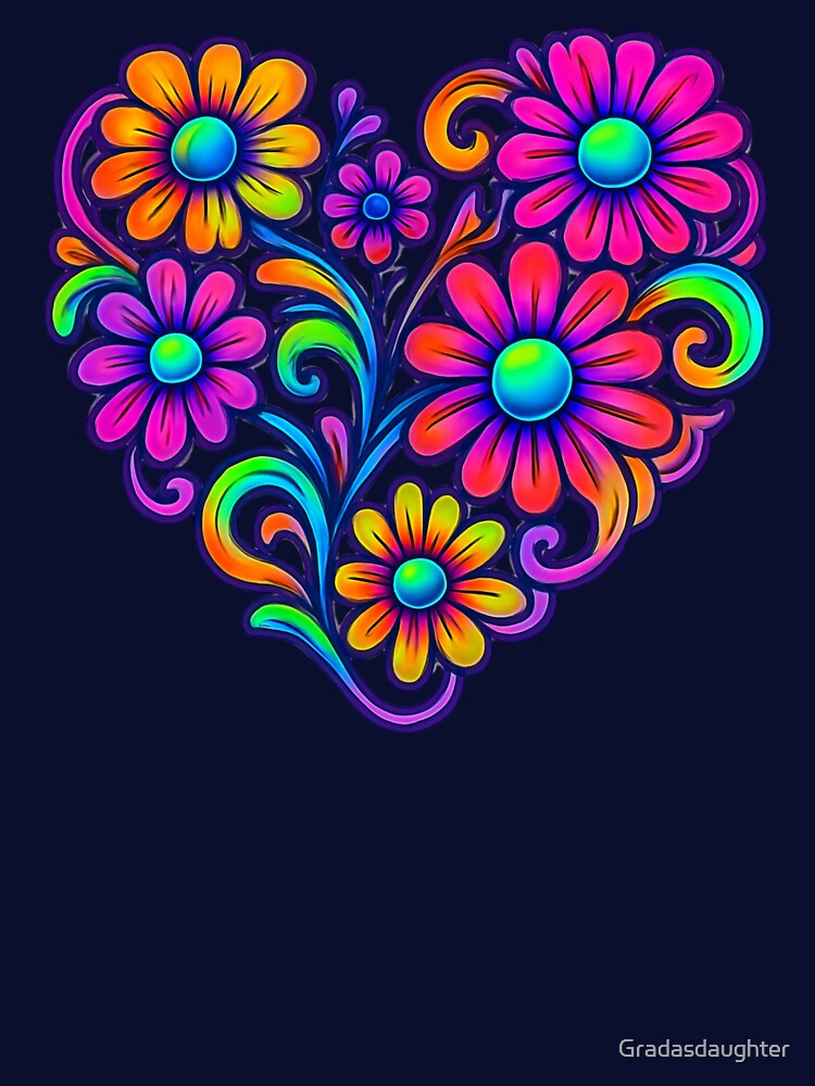 Colorful Heart - Boho Flowers by Gradasdaughter