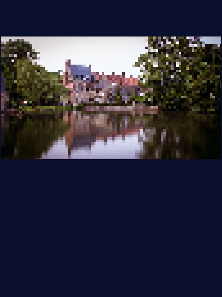 Pixelated Bruges Lake Scene by Potato Quality Prints
