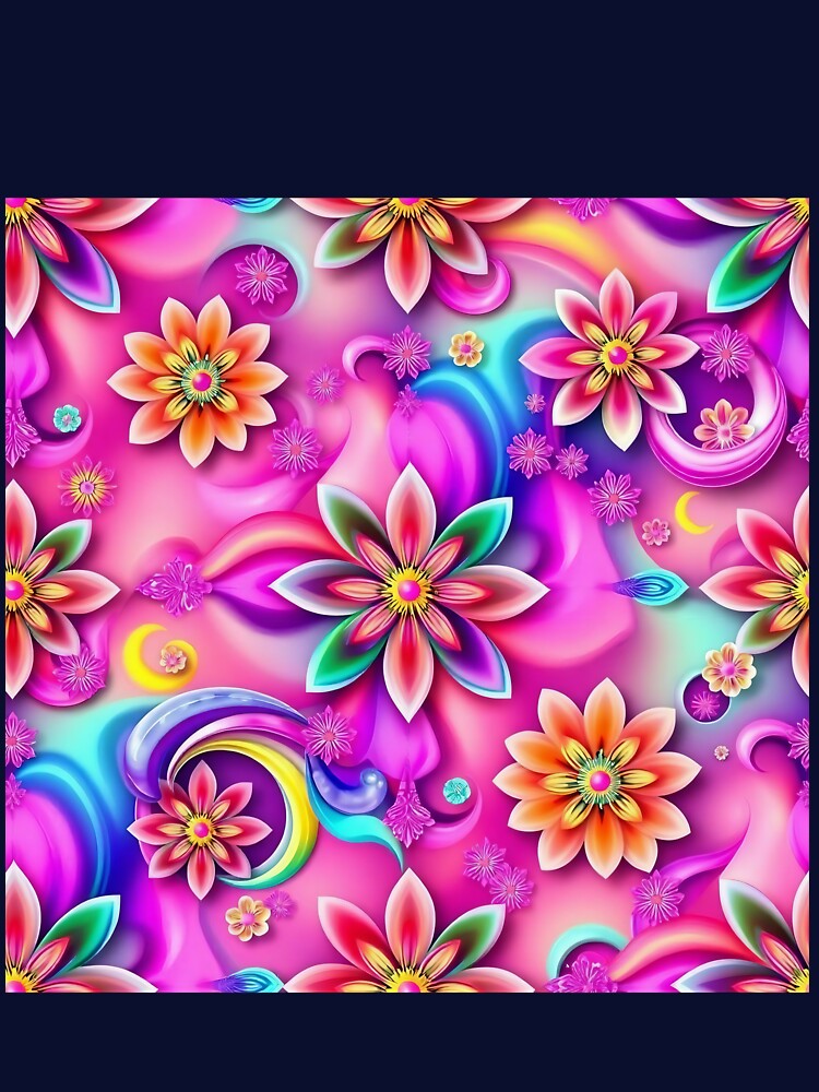 Pastel 3D Flower Digital Paper, Seamless Floral Scrapbook Print, Soft Fantasy Sublimation Pattern by TheGaliyaStudio