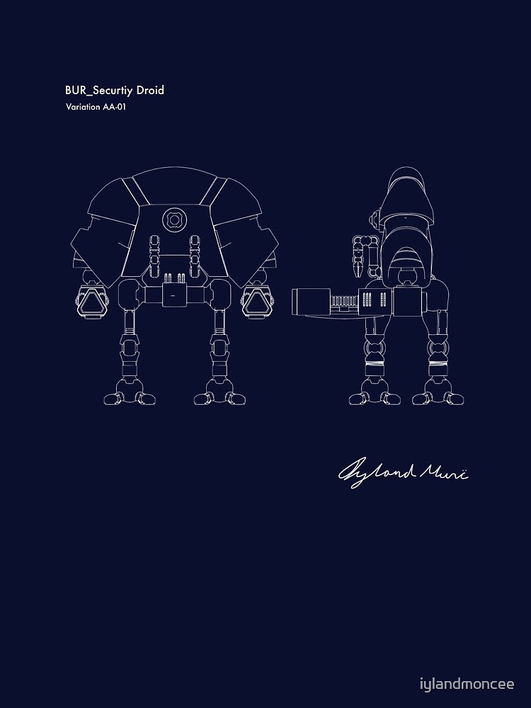 Security Droid V AA-01 blueprint - Prints & T-shirt by iylandmoncee