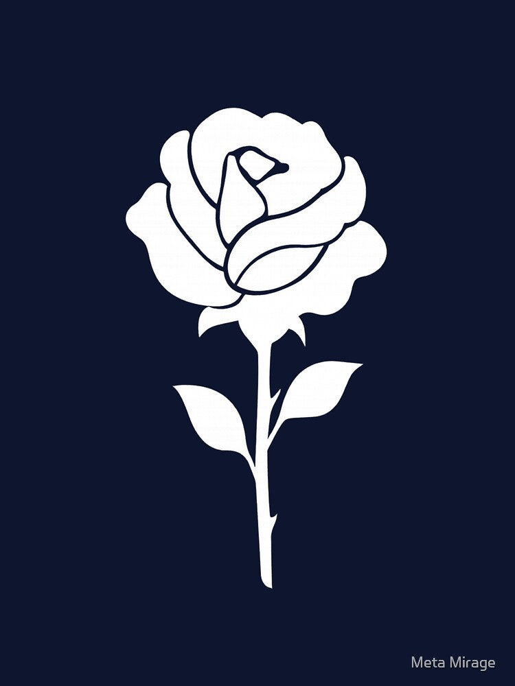 Black & White Rose with Static Lines by Meta Mirage