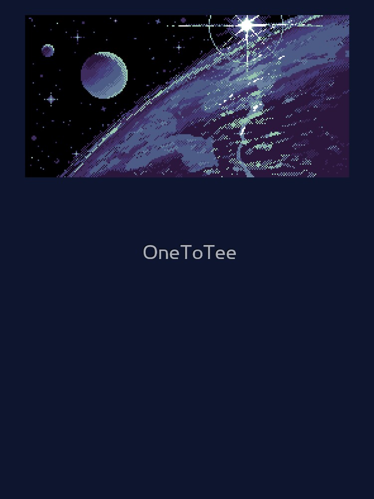 Retro Pixel Art Cosmic Horizon by OneToTee