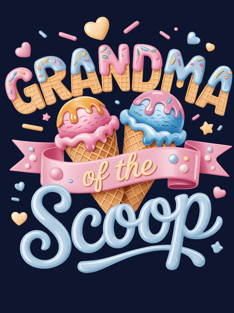 Grandma Of The Scoop: Ice Cream Gender Reveal Baby Shower, Cute Dessert Lover Sprinkles Cone by NewaveBoutique