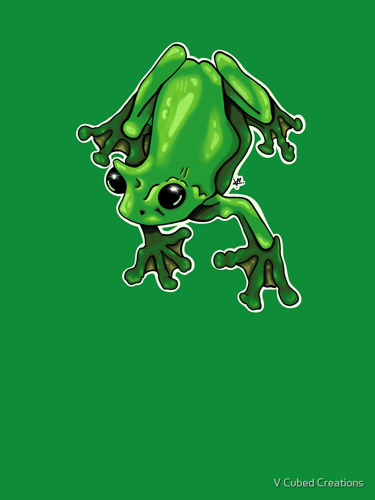 Green Frog Nature Illustration by V Cubed Creations