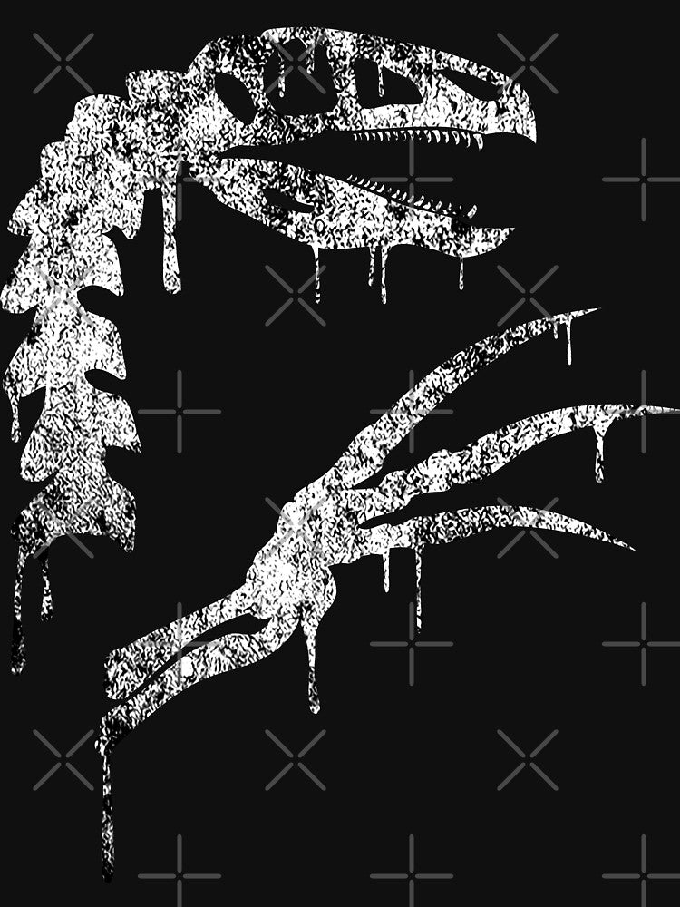 Therizinosaurus Grunge Design – Distressed Prehistoric Clawed Dinosaur Art by Grimtech Workshop