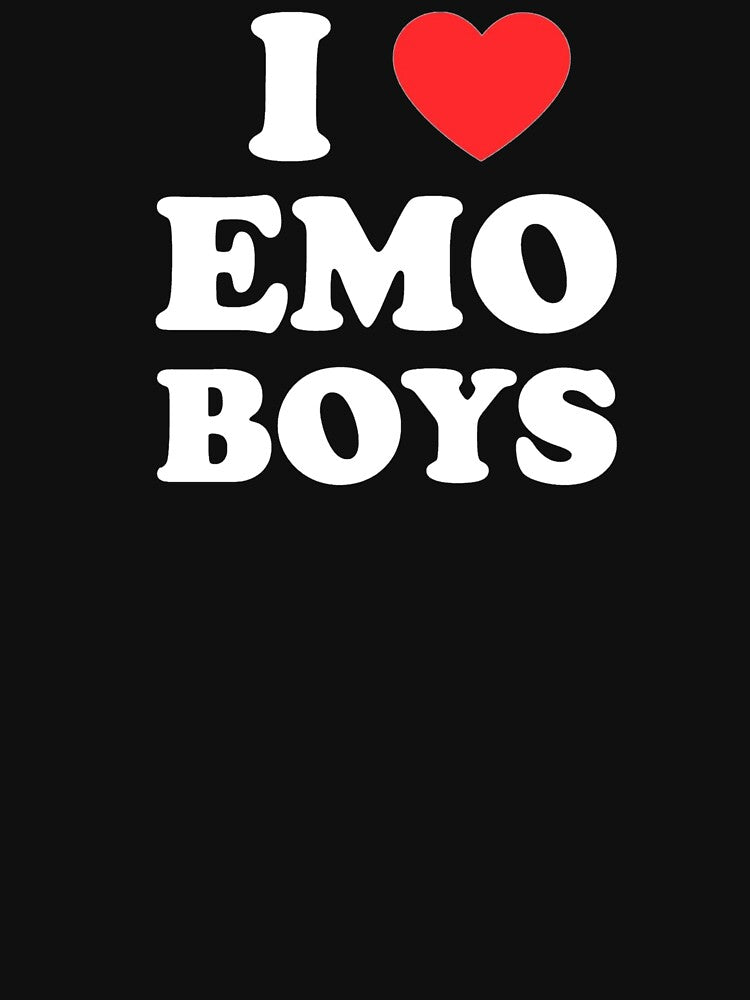 I LOVE EMO BOYS Y2K GRAPHIC T-SHIRT by takemeoffshirts