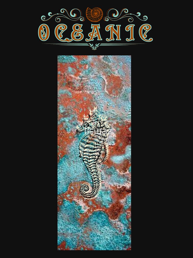 Oceanic Seahorse Fossil style graphic print by Iiswaz