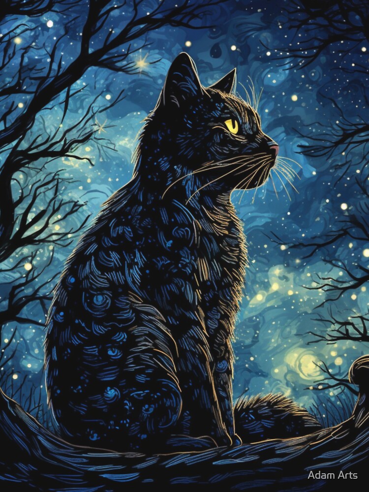 Cat an the Moon by Adam Arts