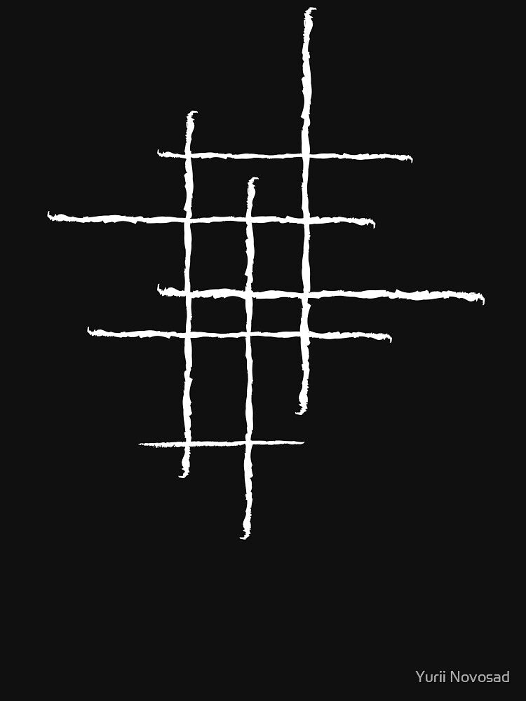 Cross line tshirt, straight line print, line design shirt, simple design. by Yurii Novosad