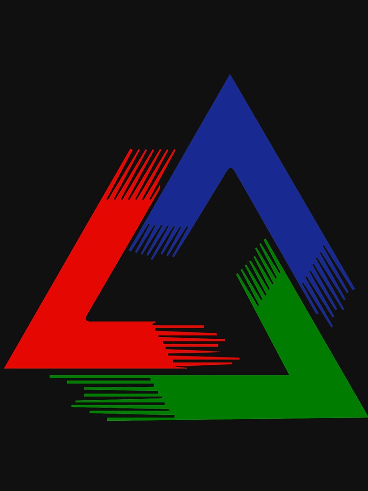 Geometry Red Blue Green Triangle T-Shirt by AllStarMerch