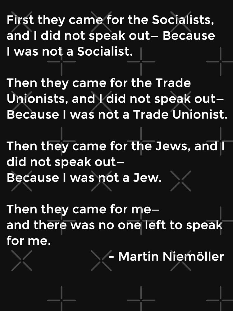 Martin Niemoller Quote - First They Came by EstelleStar