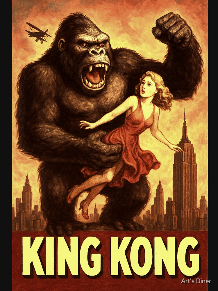 Eighth Wonder: King Kong Empire State Vintage Movie Poster by Art's Diner
