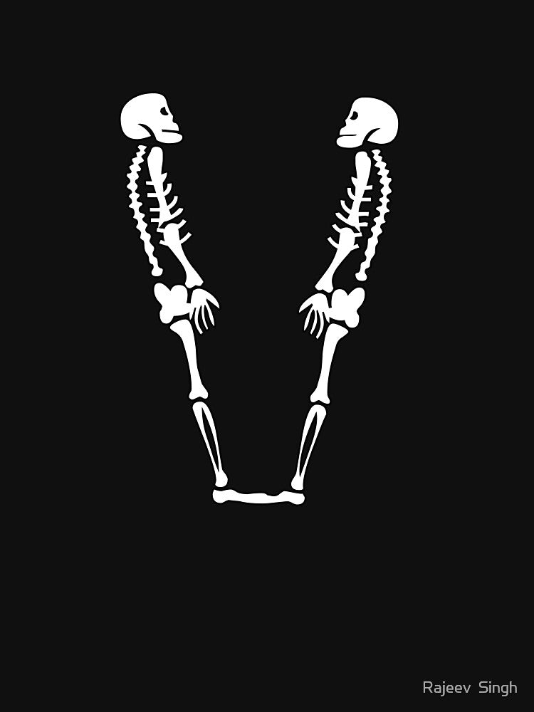 Skulls doing yoga initial monogram V by Rajeev  Singh