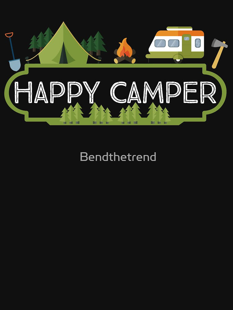 Happy Camper Camping Vintage Hobby Novelty T-Shirt by Bendthetrend
