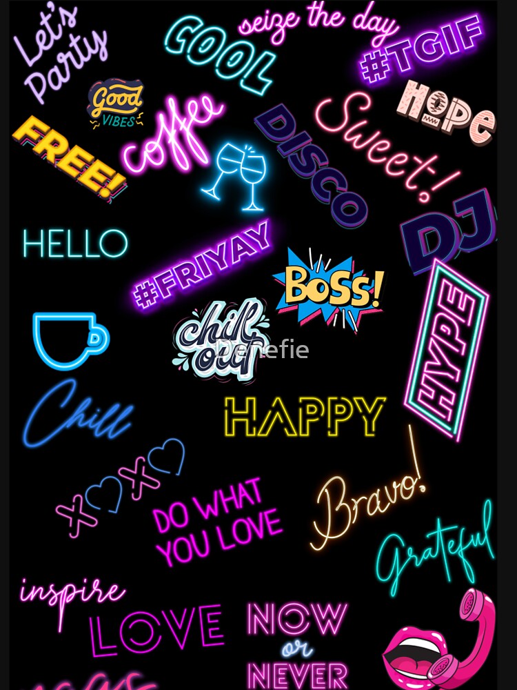 Neon Texts Pop Art Pop Culture by Denefie