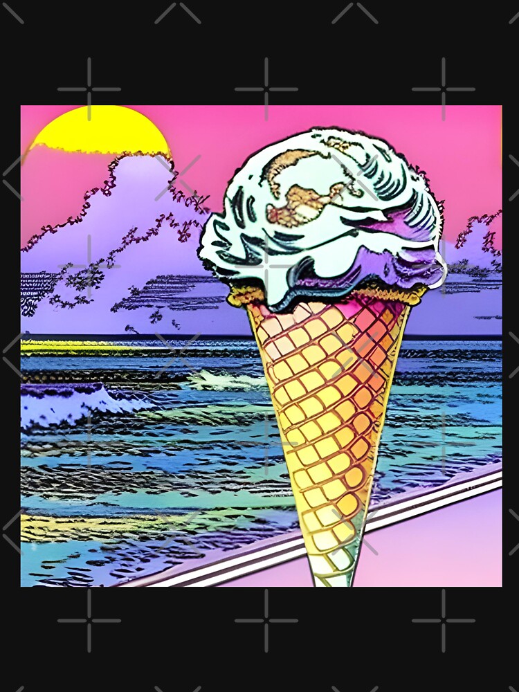 Ice cream cone in retro style art by imagenia