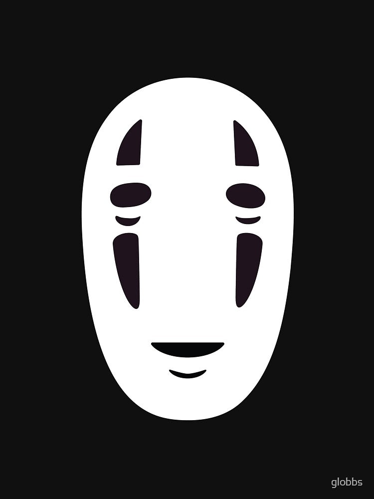 No Face of Spirited Away with Japanese Kanji Studio Ghibli Inspired Square 3 by globbs