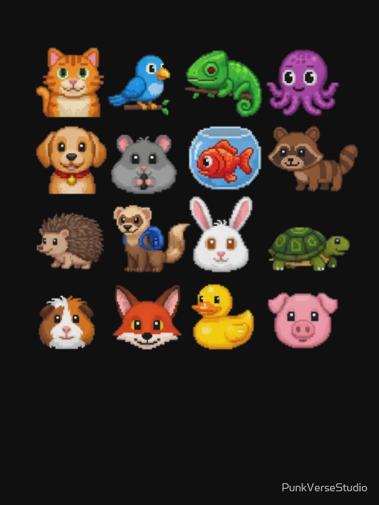Cute Pixel Pets Collection | Retro 8-Bit Animals Pixel Art by PunkVerseStudio