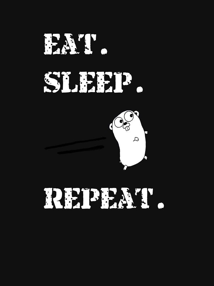 Eat Sleep Go Repeat Language Logo Mascot Long Sleeve T-Shirt by Rainwater Merch