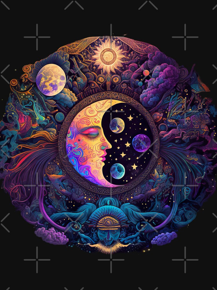 A cluster of different moons orbits around a strange universe by LLdreams