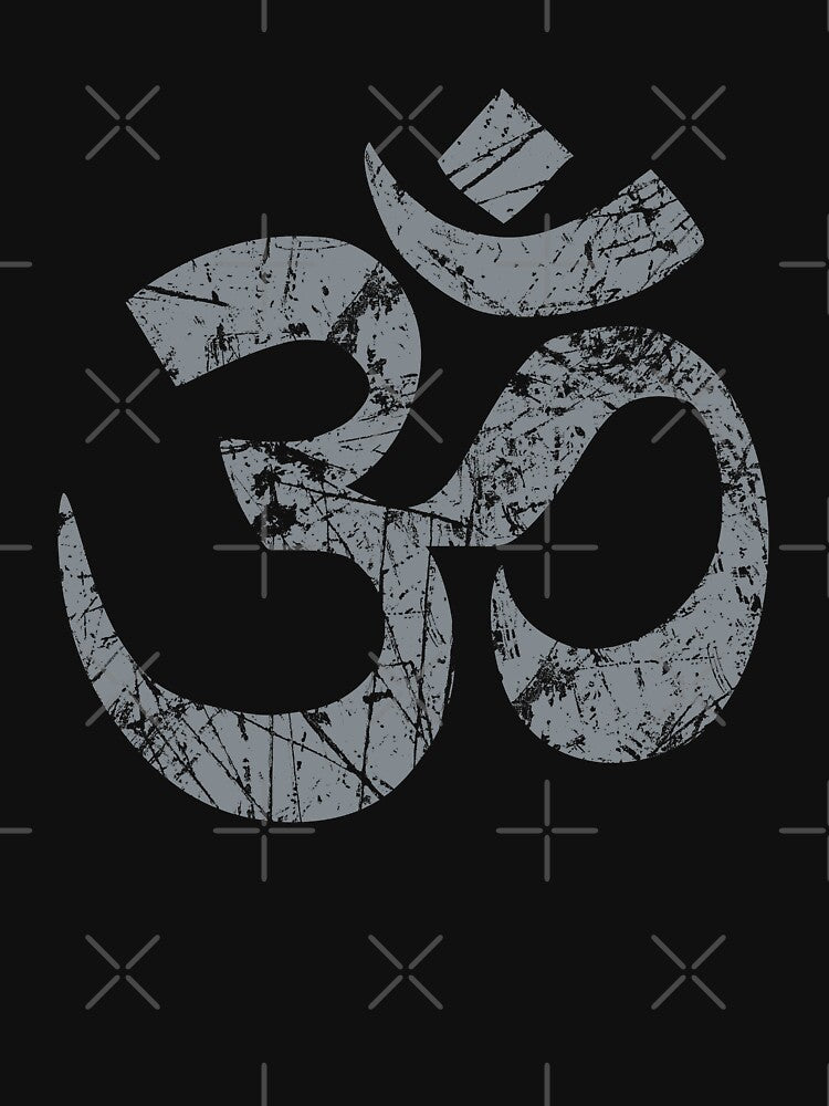 OM Yoga Spiritual Symbol in Distressed Style by Garaga