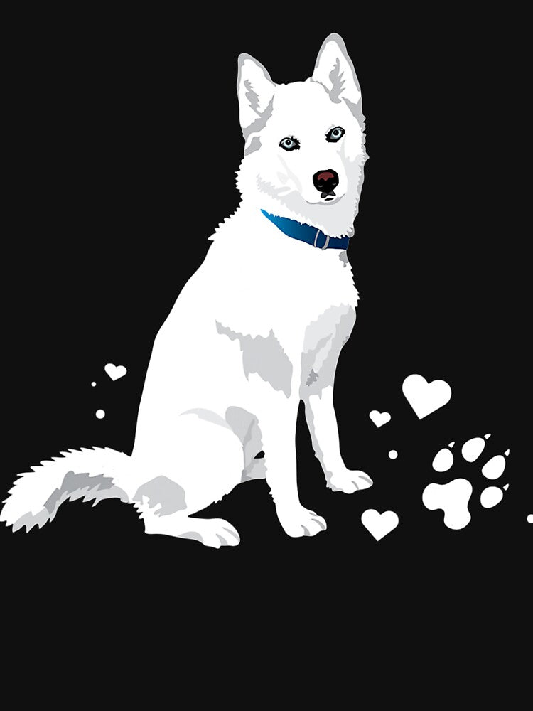 cute white Siberian Husky - sweet white Snow dog by Nicestore099