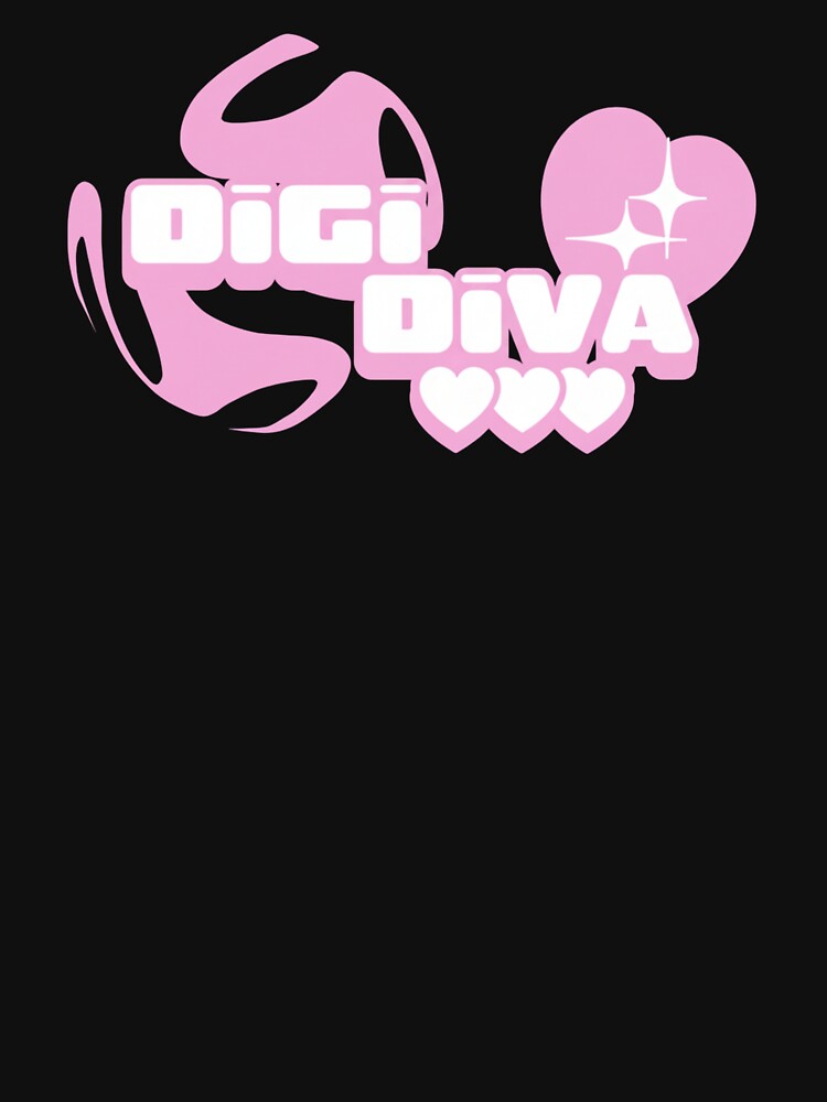 Digi Diva - Pink Y2K Digital Girl Power Heart Design aesthetic by BohoByte Design