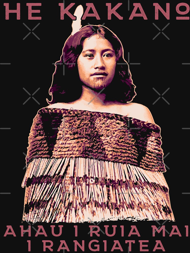 Maori Language Proverb "Rangiatea". Traditional Maori Vintage Costume Portrait by Proverbial Wisdom Design
