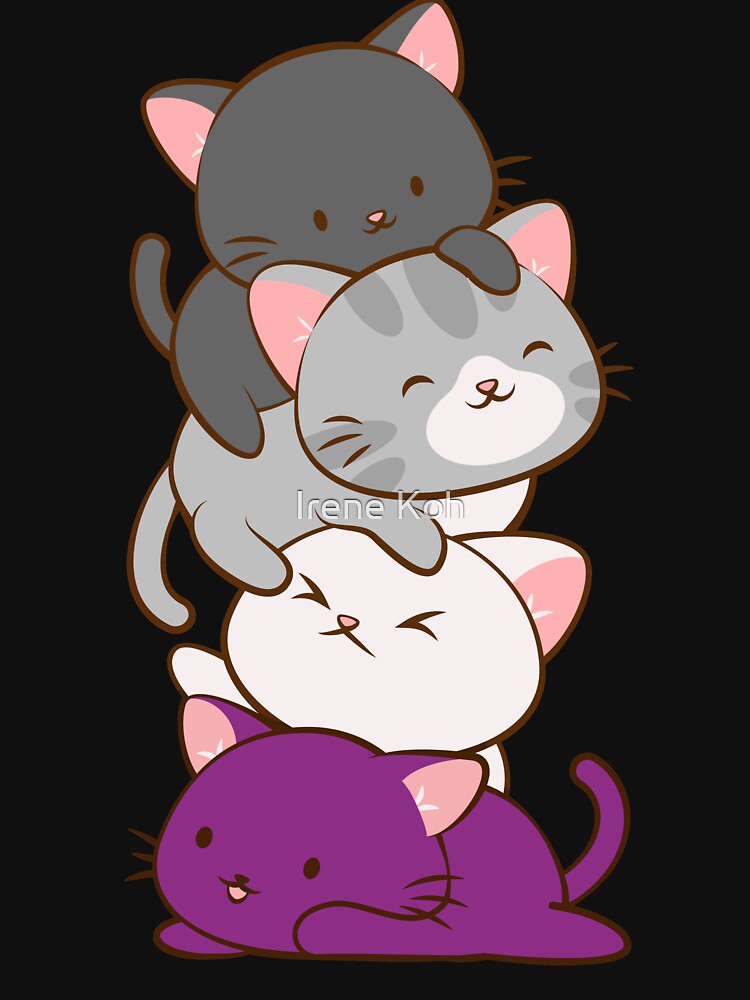 Ace Pride Kawaii Cats LGBTQ Asexual by Irene Koh