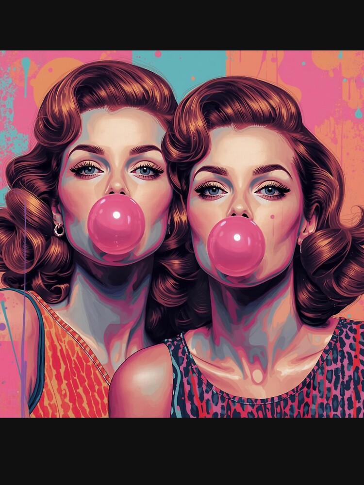 Pop art women with bubble gum by Anisha  Vaz