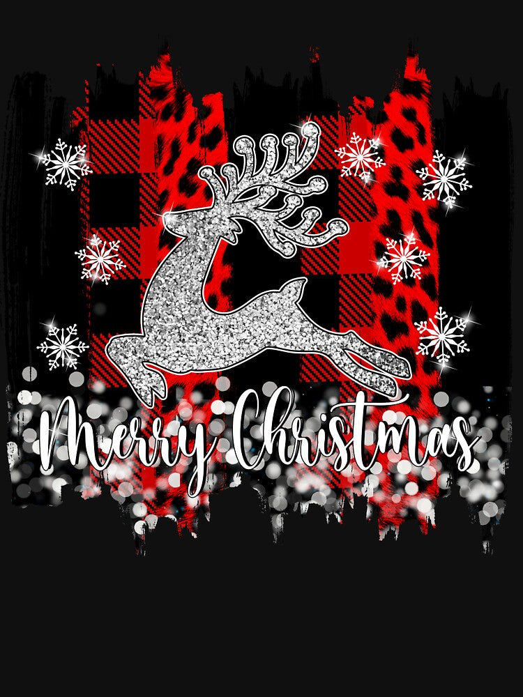 Reindeer Leopard and Tartan Plaid Seamless Mery christmas sublimation by MichaelxHarvey