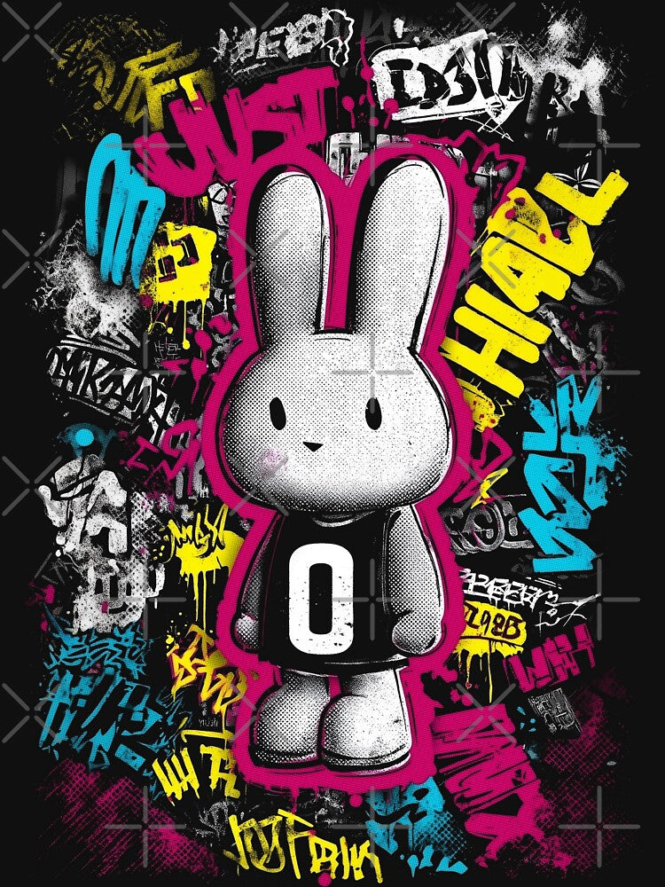 Bunny Zero Urban Graffiti – Neon Street Pop Bunny by Gaviani Design Studio