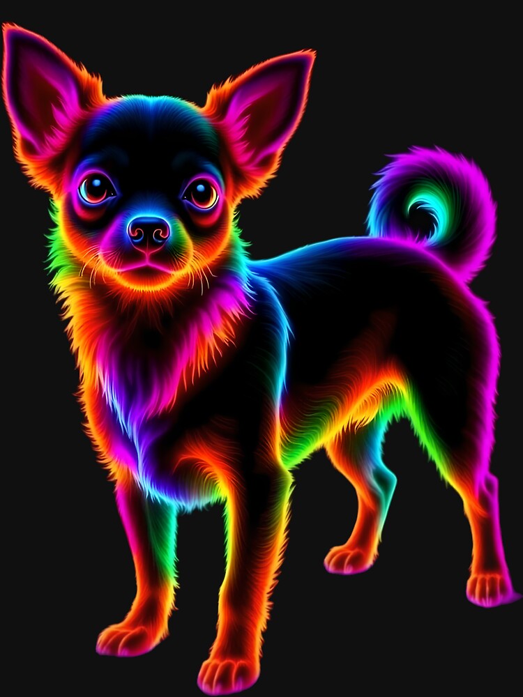 Trippy Neon Chihuahua – Vibrant Psychedelic Dog Design by WHConwayDesigns