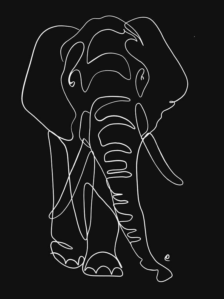 Elephant One line art by Tinteria