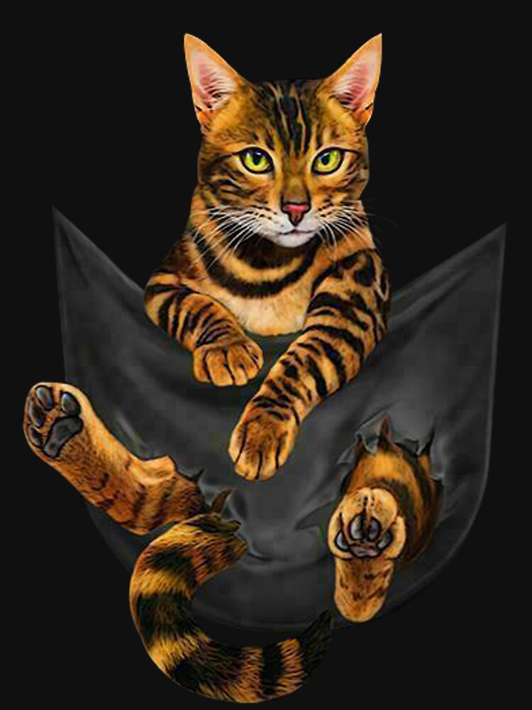 Cat Bengal Inside Pocket Funny Cat by wilmerdaisy