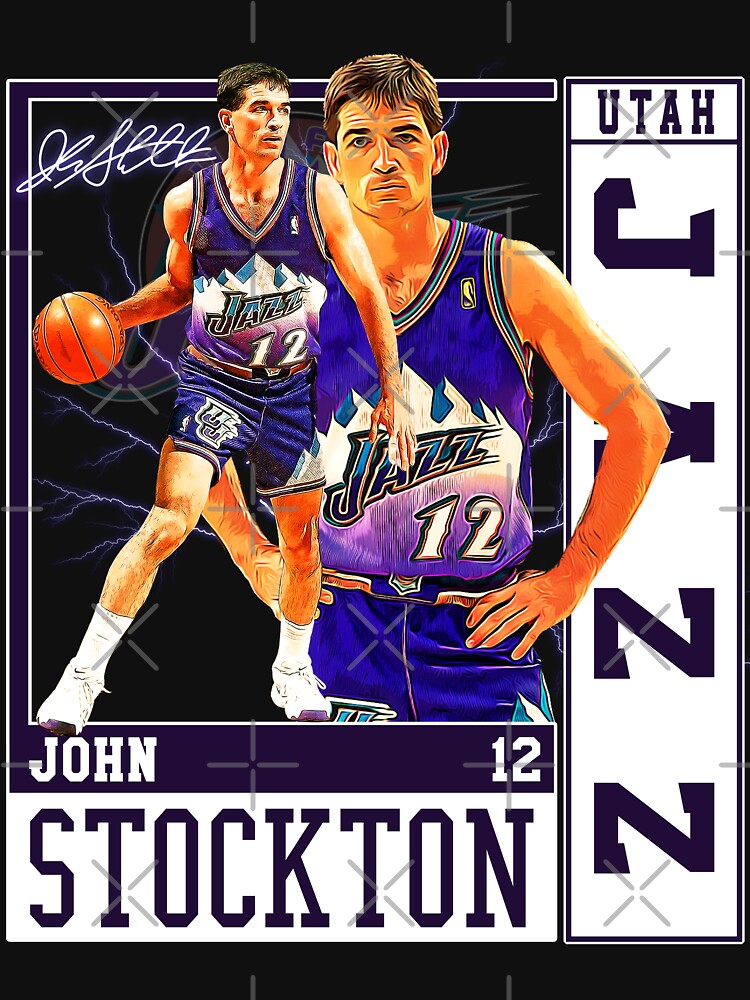 John Stockton Legend Basketball Signature Vintage Retro 80s 90s Bootleg Rap Style by HayleyMonahan