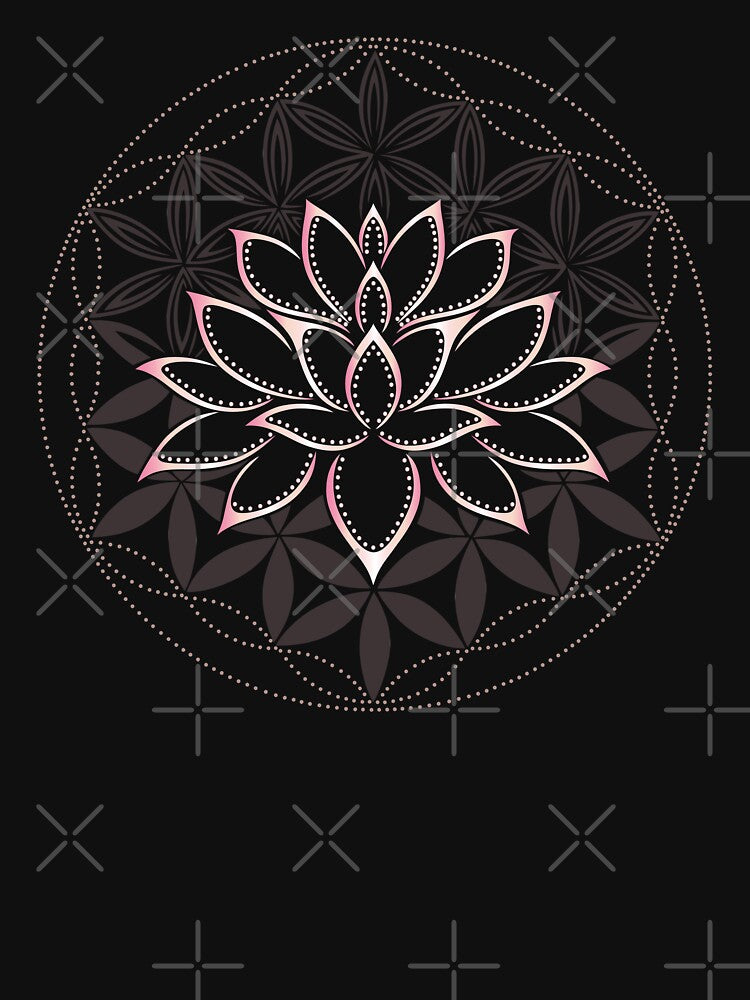 Lotus and flower of life by Christine Krahl