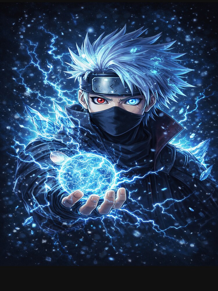 Ice Lightning Ninja Anime Sticker ❄️⚡ | Frost Power Warrior Hoodie Design | Cool Blue Anime Aesthetic by SSVSTICKERS