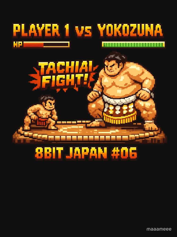 8-Bit Sumo Battle | Retro Fighting Game Pixel Art | Japan Gaming Design by maaameee