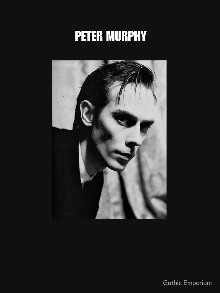 Peter Murphy in white font by Gothic Emporium