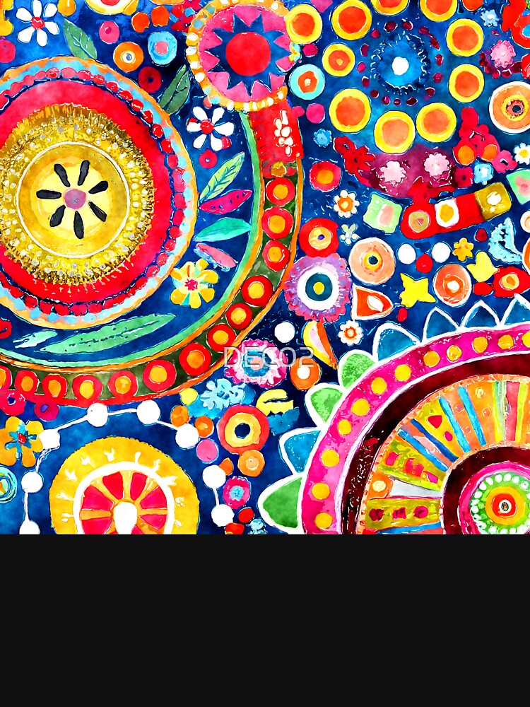Funky Retro 1960's Hippie Colorful Abstract Design Pattern by DEC02