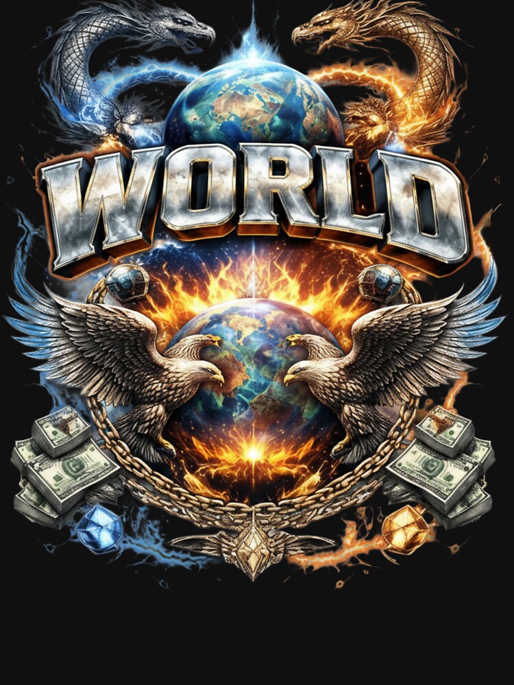 Fire and Ice Dragon World Streetwear Aesthetic Graphic Art by VelvetVibe prints