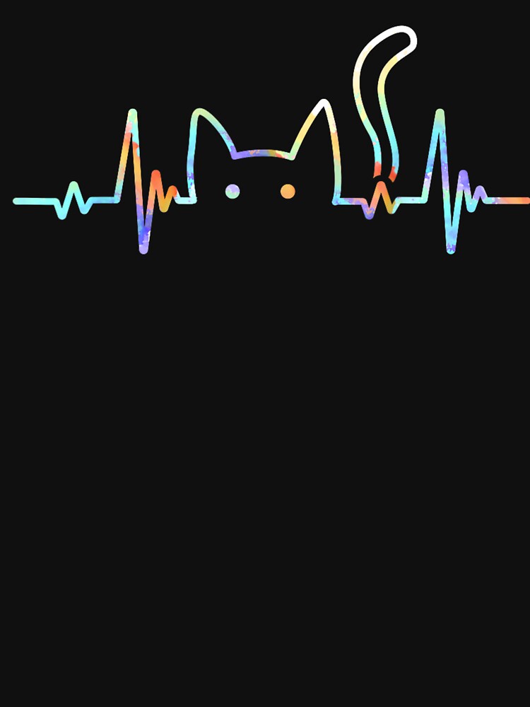 Heartbeat Cat Lover Animal Silhouette Cute Cat by JayceTucker89