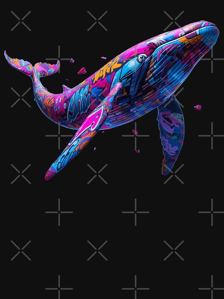 Graffiti Whale – Neon Street Art Pop Art Sea Creature by PLUSHIWORLDtm