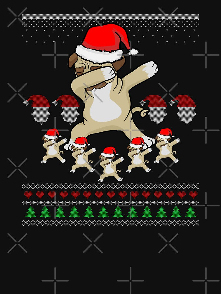 Cute Dabbing Pug Dog Owner Christmas Ball Winter Holiday Season Furbaby Pet Canine Animal Lover Breeder Dab by VollLaser