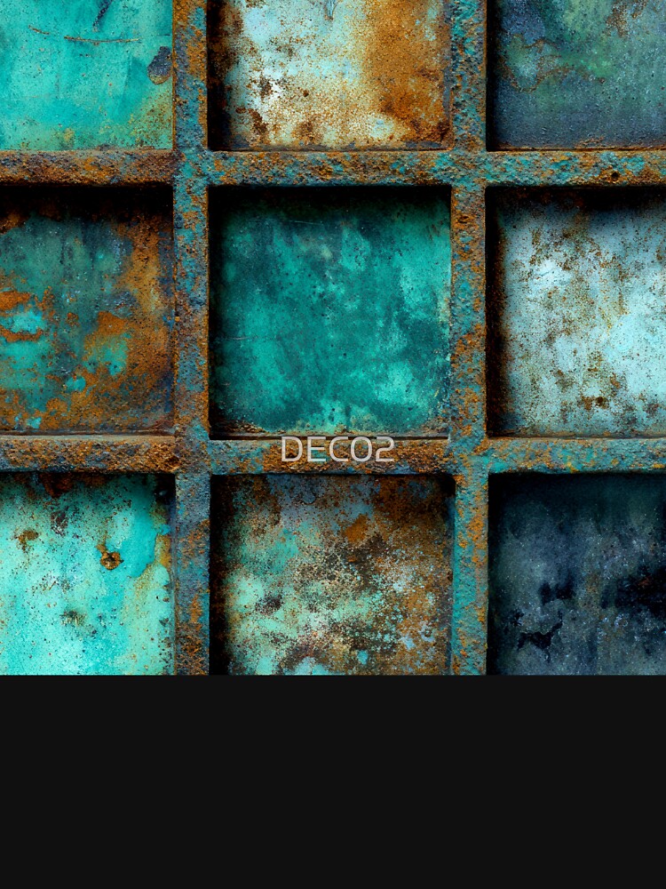 Industrial Urban Blue Metallic-Like Elegantly Rusty Design by DEC02