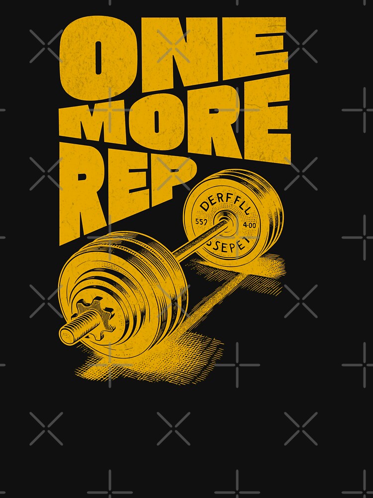 One More Rep Barbell Gym Workout Motivation by flidesign